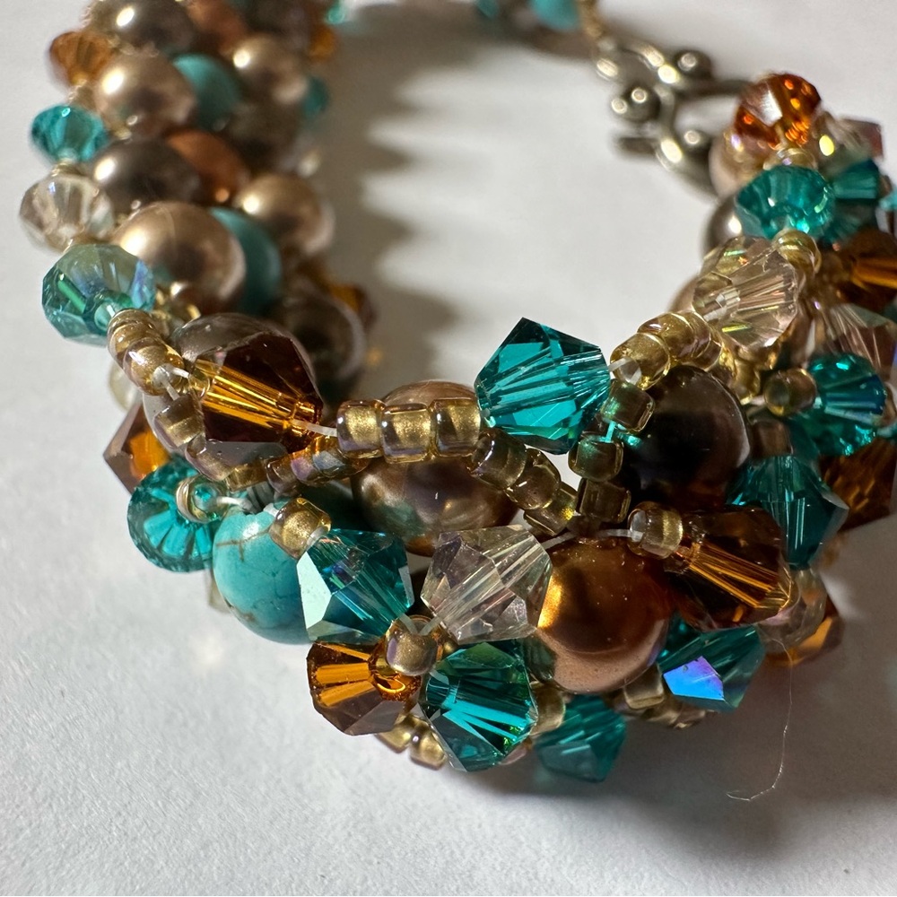 Reversible Statement Bracelet With Teal Stones, S… - image 5